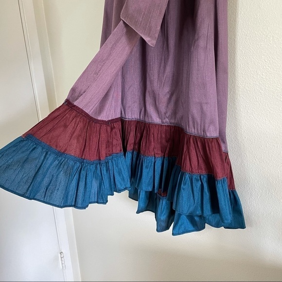 NWT Anthropologie Sachin & Babi Colorblocked Ruffle Midi Maxi Wrap Skirt 2 - Picture 12 of 16